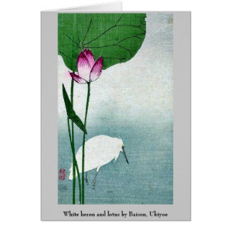 ホワイトヘロンとハスbyバイソン浮世絵