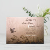 ホワイトヘロンの美しい飛んでいるエグレ結婚 招待状 (スタンド正面)