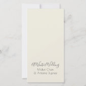 ホワイトヘロンインスノーウィンターウェディングテーマRSVPカード (裏面)