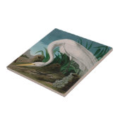 ホワイトヘロンバードオブアメリカオードボンプリント タイル (側面)