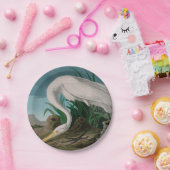 ホワイトヘロンバードオブアメリカオードボンプリント ペーパープレート (パーティー)