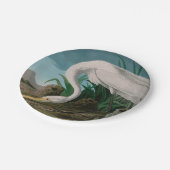 ホワイトヘロンバードオブアメリカオードボンプリント ペーパープレート (アングル)