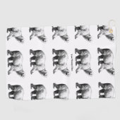 ホワイトベアラインスケッチ ゴルフタオル (横)