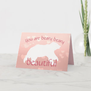 ホワイトベアーシルエットグリーティングカード カード