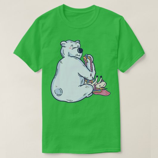 ホワイトベア食べズユニコーンプレミアム Tシャツ (デザイン正面)