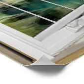 ホワイトベイウィンドウ幻想落ち着いた湖 ポスター (角)