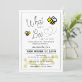 ホワイトベイビーシャワーでの性別発表　「赤ちゃんは男の子？女の子？」 招待状 (スタンド正面)