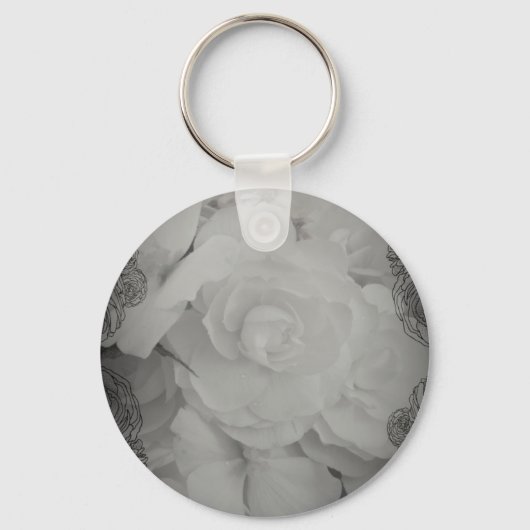 ホワイトベゴニア キーホルダー (正面)