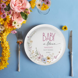 ホワイトベビーイン開花水彩紙プレート ペーパープレート