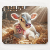 ホワイトベビーカーフインバーンドストール マウスパッド (正面)