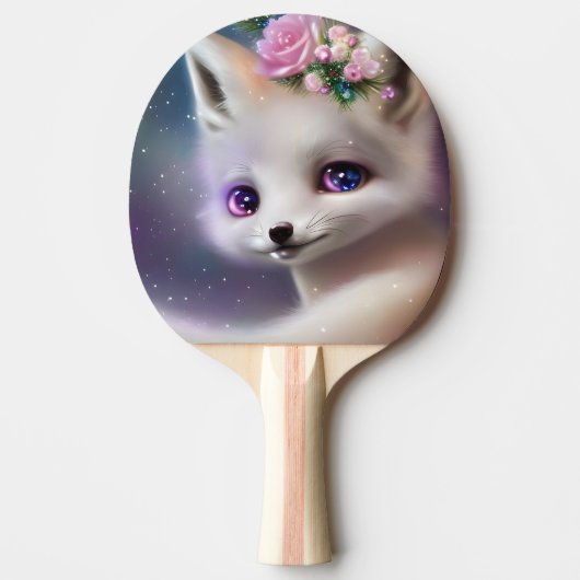 ホワイトベビーキツネ 卓球ラケット (正面)