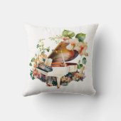 ホワイトベビーグランドピアノウォーターカラー クッション (裏面)