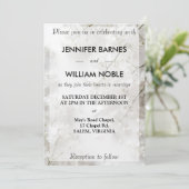 ホワイトベビーズブレスミニマモダンリスト結婚 招待状 (スタンド正面)