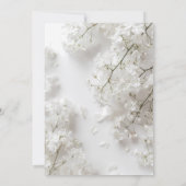 ホワイトベビーズブレスミニマモダンリスト結婚 招待状 (裏面)