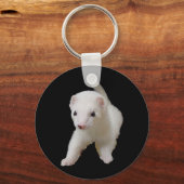 ホワイトベビーフェレット キーホルダー (正面)