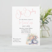 ホワイトベビーブーティベビーシャワー 招待状 (スタンド正面)