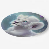 ホワイトベビーライオンクブファンタジー ペーパープレート (アングル)