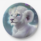 ホワイトベビーライオンクブファンタジー ペーパープレート (正面)