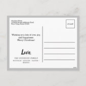 ホワイトベビー初めてのクリスマスフォトスノーフレーク シーズンポストカード (裏面)