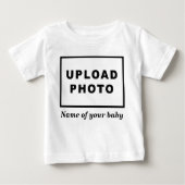 ホワイトベビーTシャツのベビーの名前と写真 ベビーTシャツ (正面)