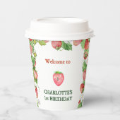 ホワイトベリーの甘男女兼用い最初の誕生日 紙コップ (正面)
