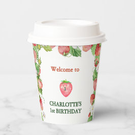 ホワイトベリーの甘男女兼用い最初の誕生日 紙コップ