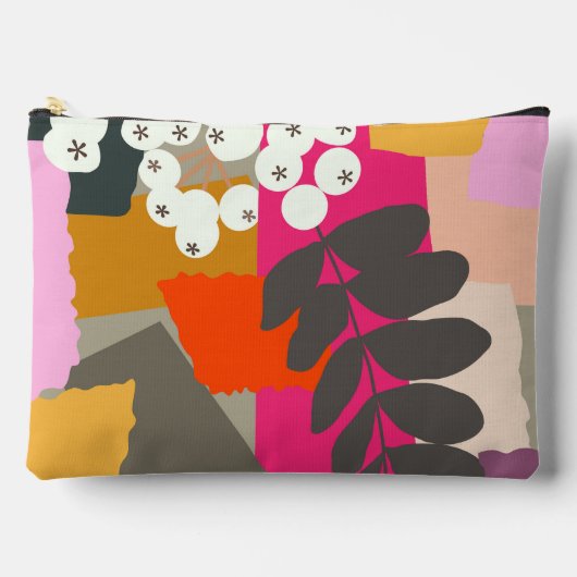 ホワイトベリーカラフルカラーブロックおもしろい夏 アクセサリーポーチ (正面)