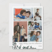 ホワイトベリースパイグフォトコラージハッピーホリデー シーズンカード (正面)