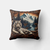 ホワイトベンガルトガーマウンテンストリームで休息 クッション (裏面)