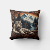 ホワイトベンガルトガーマウンテンストリームで休息 クッション (正面)