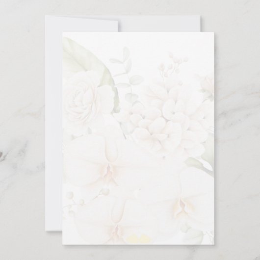 ホワイトベージュエステティックフローラシックでエレガントな結婚式 招待状 (裏面)