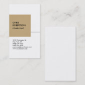 ホワイトベージュキューブ縦型シックな名刺 名刺 (正面/裏面)