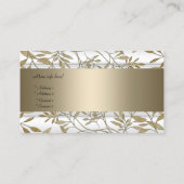 ホワイトベージュフローラエレガント名刺3 名刺 (裏面)