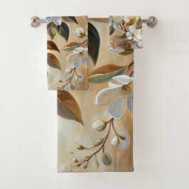 ホワイトベージュブランチバスタオル バスタオルセット