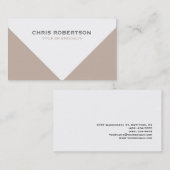 ホワイトベージュモダンシンプルプレインビジネスカード 名刺 (正面/裏面)
