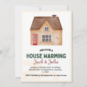 ホワイトベージュ引っ越し祝いパーティーパーティの招待状 招待状 (正面)