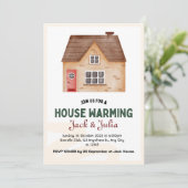 ホワイトベージュ引っ越し祝いパーティーパーティの招待状 招待状 (スタンド正面)