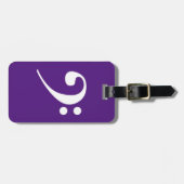 ホワイトベースクレフ、 音符記号オンパープルミュージカル楽器ジャズ ラゲッジタグ (正面横)