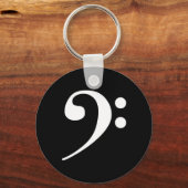 ホワイトベースクレフ、 音符記号 キーホルダー (正面)