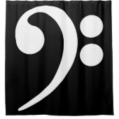ホワイトベースクレフ、 音符記号 シャワーカーテン (正面)