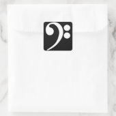 ホワイトベースクレフ、 音符記号 スクエアシール (バッグ)