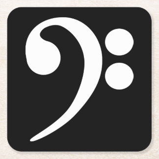 ホワイトベースクレフ、 音符記号 スクエアペーパーコースター