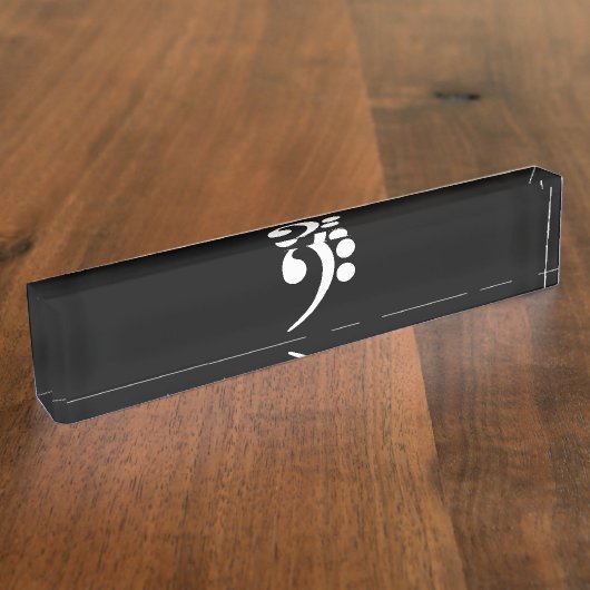 ホワイトベースクレフ、 音符記号 デスクネームプレート (側面)