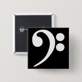 ホワイトベースクレフ、 音符記号 缶バッジ (正面&裏面)