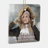 ホワイトベ素朴アークリスマスホリデー写真 セラミックオーナメント (右)