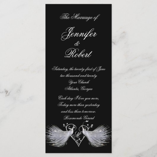 ホワイトペアコックスとハートモノグラムプログラム プログラム (正面)