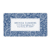 ホワイトペイズリーカスタムネイビーブルー ラベル (正面)