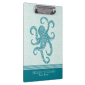 ホワイトペイズリー&ターコイズグリーンタコ クリップボード (右)