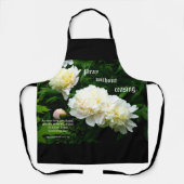 ホワイトペオニトリオ、1テサロニケ5:17-18 エプロン (正面)