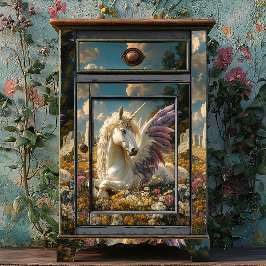 ホワイトペガサスと紫の翼ファンタジー神話 薄葉紙